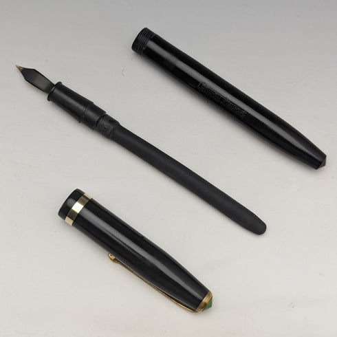 British Vintage Conway Stewart Fountain Pen Pencil Set Black Boxed